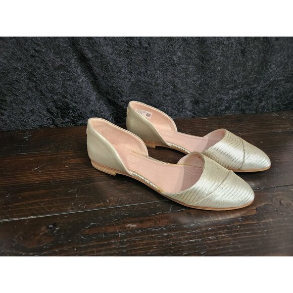 EUC Toms Jutti D'Orsay Gold Metallic Flats/7.5 - Picture 3 of 7